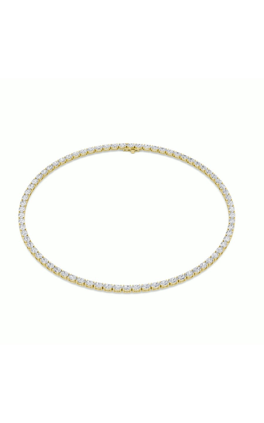 19Cttw Oval Shaped Lab Grown Diamond Tennis Necklace in 14K Gold (F/VS)