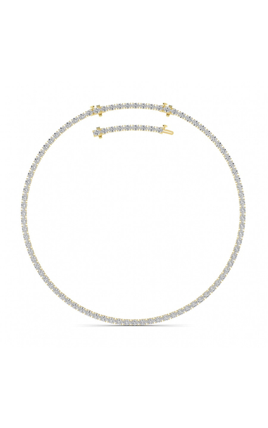 25Cttw Oval Shaped Lab Grown Diamond Tennis Necklace in 14K Gold (F/VS)