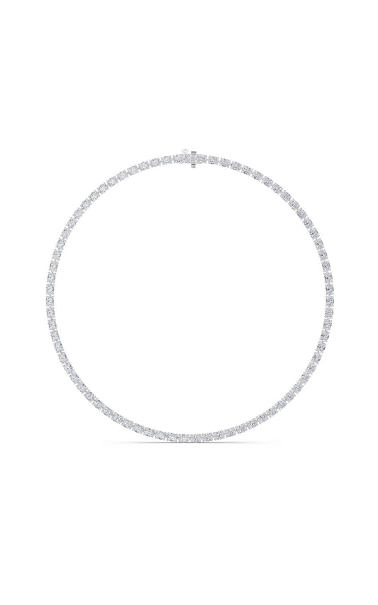 36Cttw Oval Shaped Lab Grown Diamond Tennis Necklace in 14K Gold (F/VS)