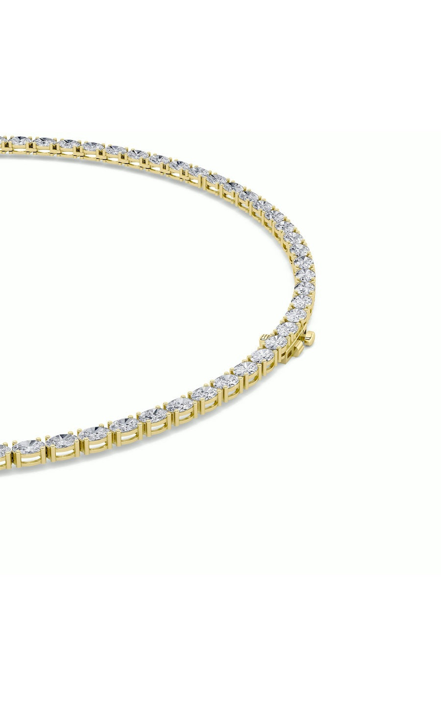 36Cttw Oval Shaped Lab Grown Diamond Tennis Necklace in 14K Gold (F/VS)