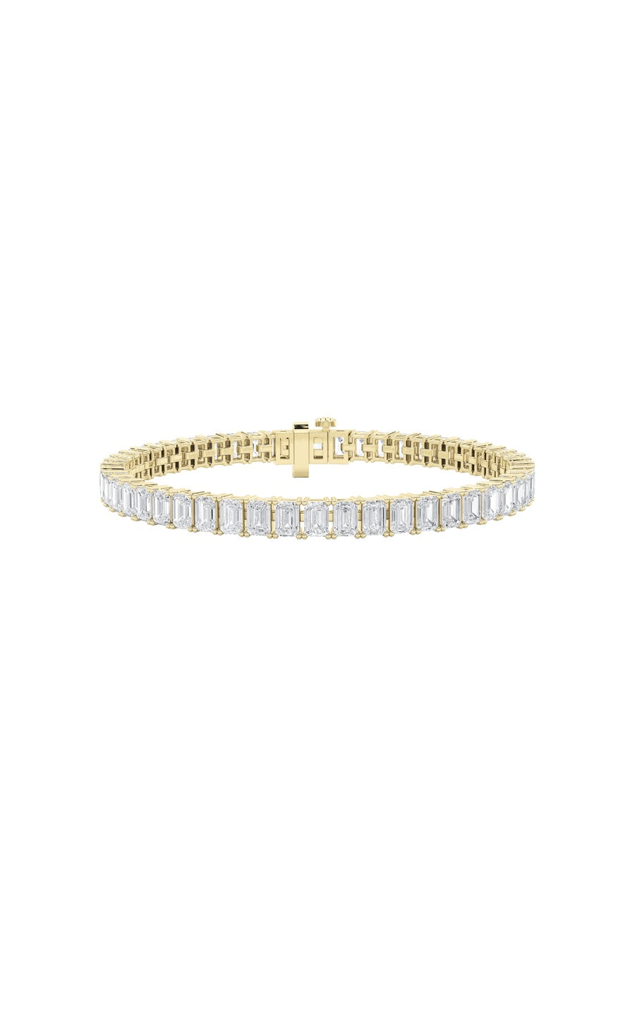 7Cttw Emerald Shaped Lab Grown Diamond North SouthBracelet in 14K Gold (F/VS)
