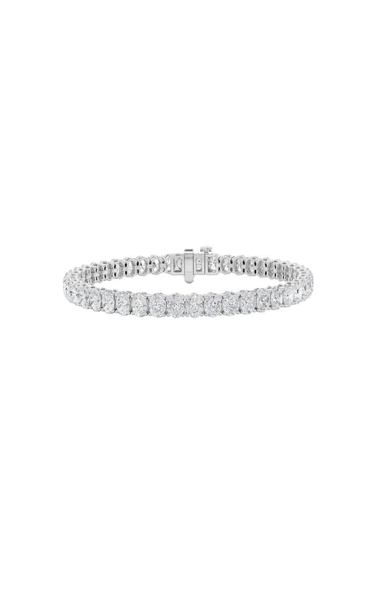 11.75Cttw Oval Shaped Lab Grown Diamond North  South Bracelet in 14K Gold (F/VS)