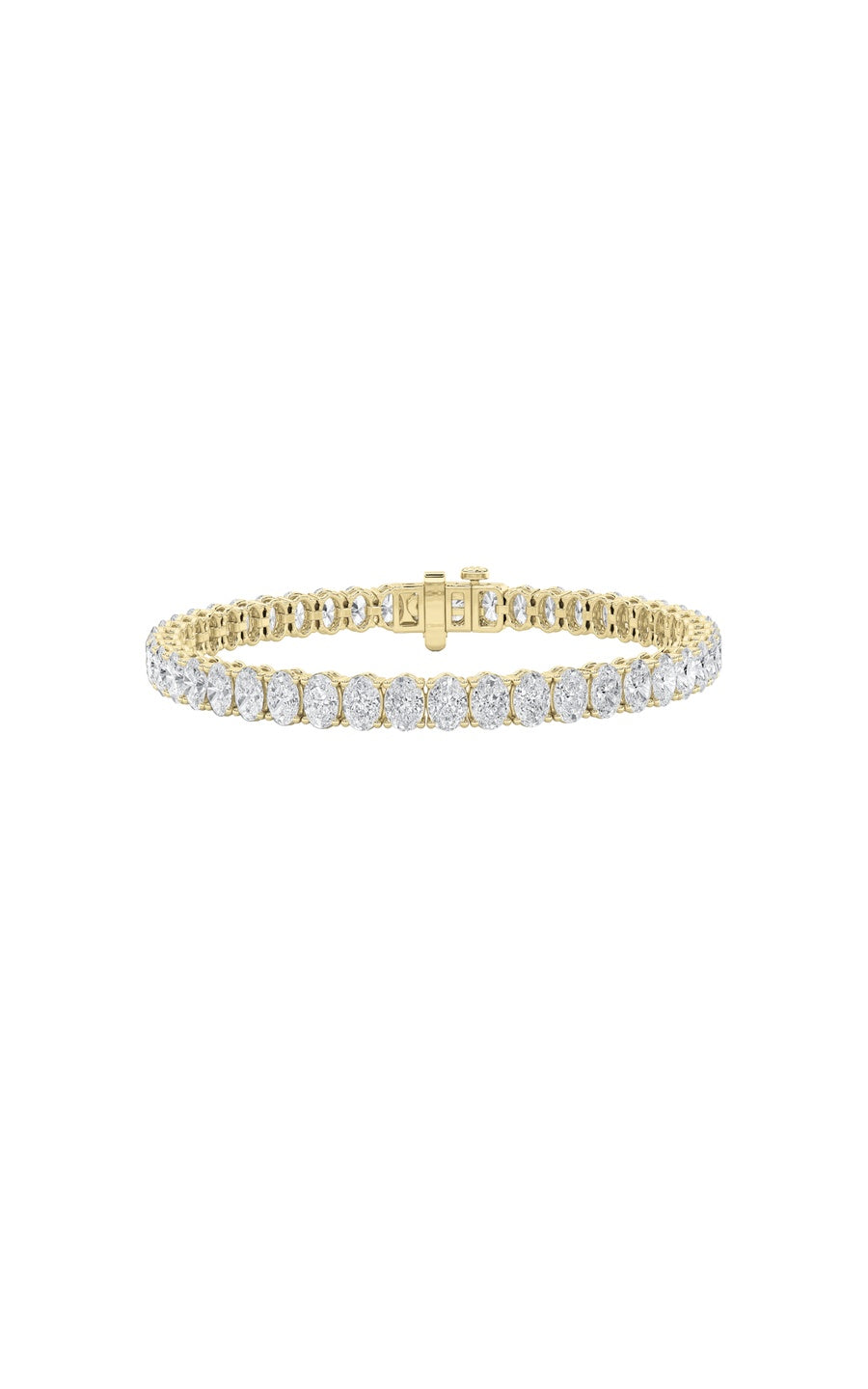 6Cttw Oval Shaped Lab Grown Diamond North South Bracelet in 14K Gold (F/VS)
