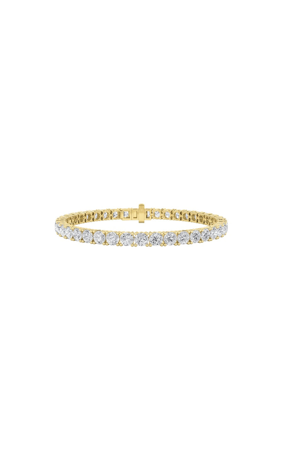 12Cttw Round Shaped Lab Grown Diamond Tennis Bracelet in 14K Gold (F/VS)