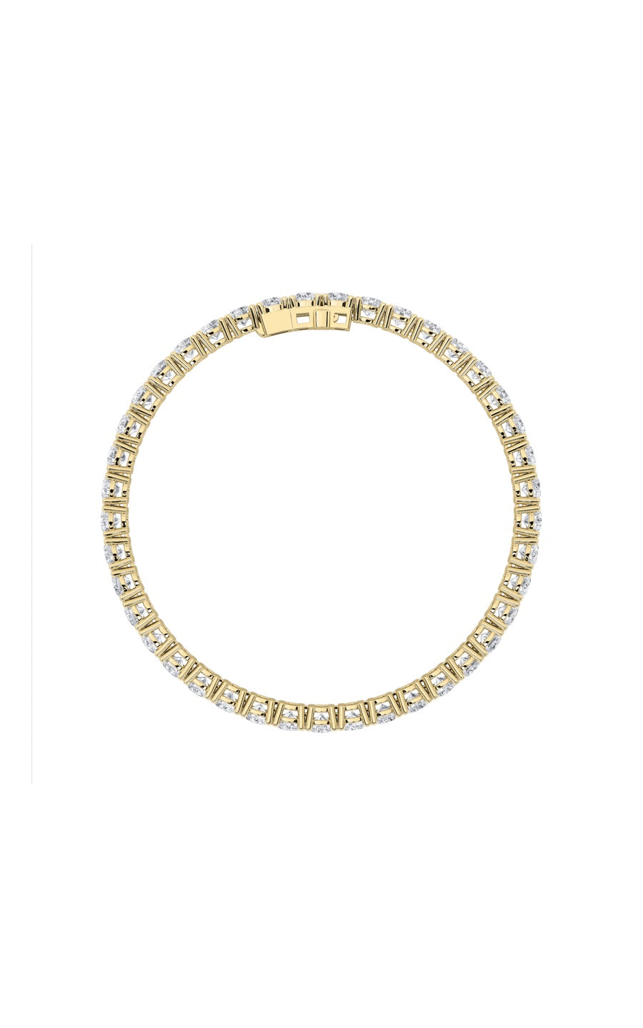 12Cttw Round Shaped Lab Grown Diamond Tennis Bracelet in 14K Gold (F/VS)