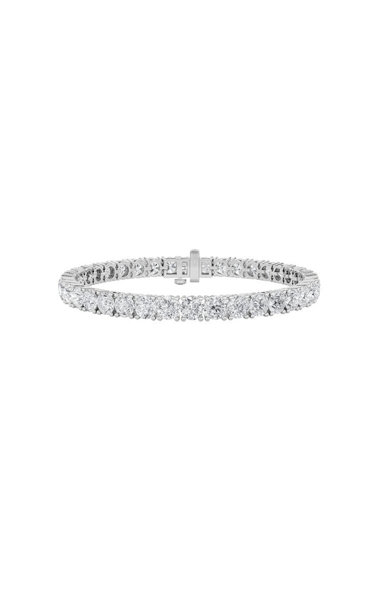 15Cttw Round Shaped Lab Grown Diamond Tennis Bracelet in 14K Gold (F/VS)