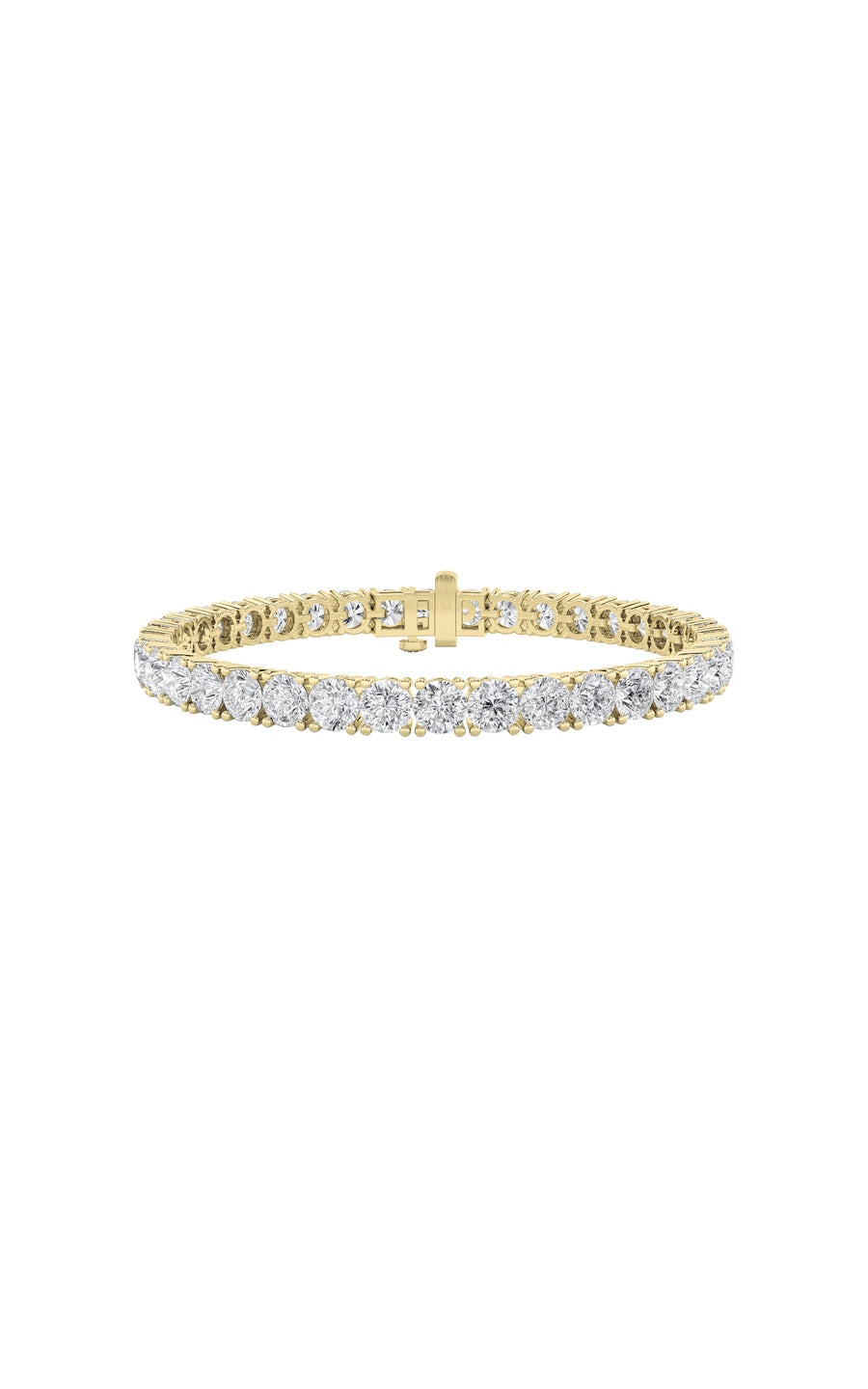 15Cttw Round Shaped Lab Grown Diamond Tennis Bracelet in 14K Gold (F/VS)