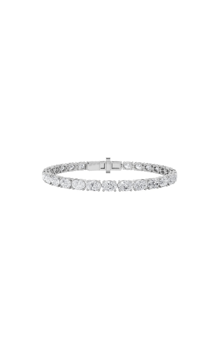 9.5Cttw Oval Shaped Lab Grown Diamond East & WestBracelet in 14K Gold (F/VS)
