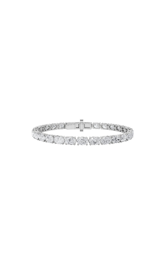 9.5Cttw Oval Shaped Lab Grown Diamond East & WestBracelet in 14K Gold (F/VS)
