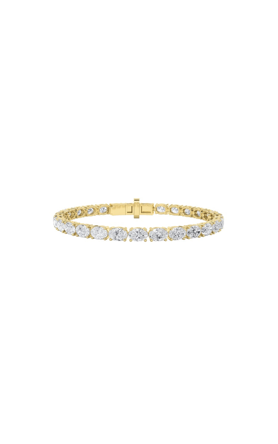 9.5Cttw Oval Shaped Lab Grown Diamond East & WestBracelet in 14K Gold (F/VS)