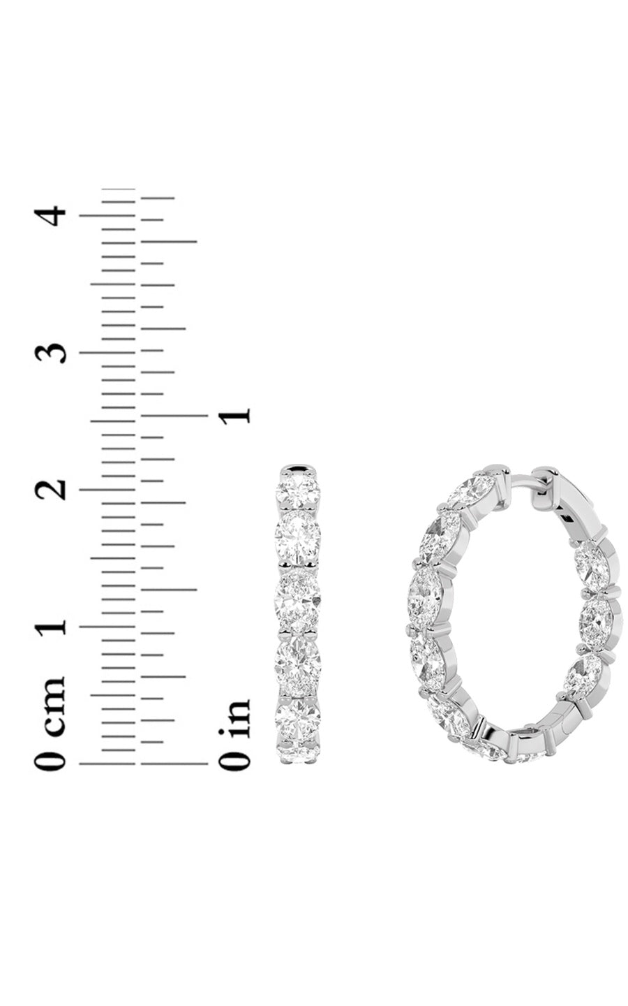 6Cttw Oval Shaped Lab Grown Diamond Inside Out Hoop Earrings in 14K Gold (F/VS)