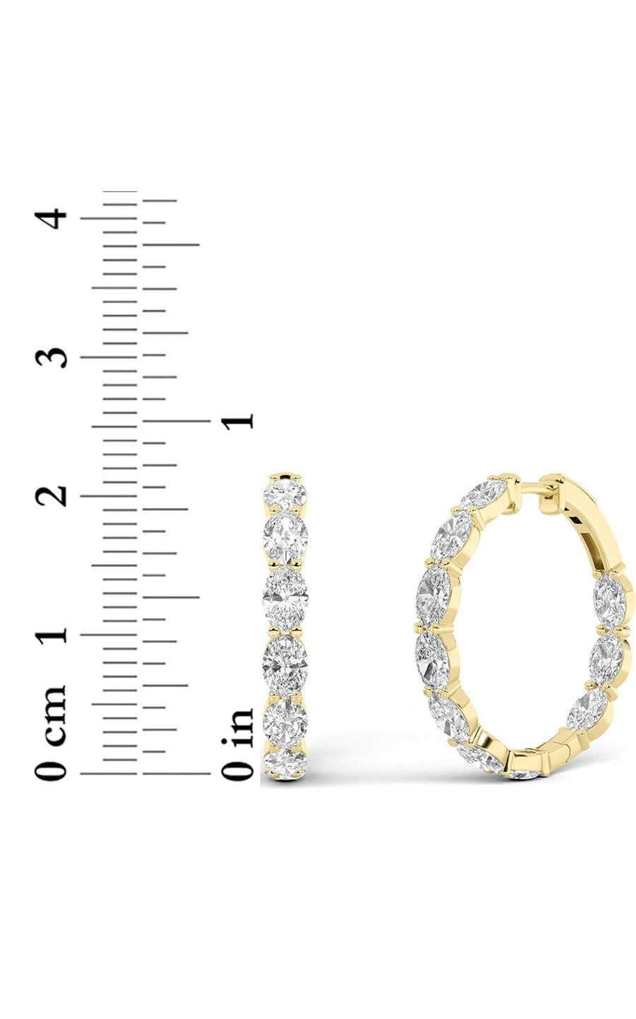 7Cttw Oval Shaped Lab Grown Diamond Inside Out Hoop Earrings in 14K Gold (F/VS)
