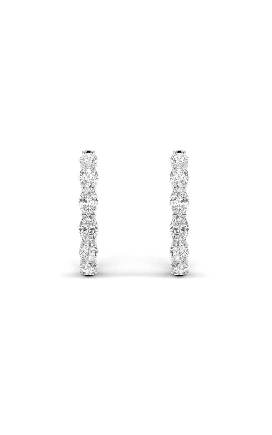 8Cttw Oval Shaped Lab Grown Diamond Inside Out Hoop Earrings in 14K Gold (F/VS)