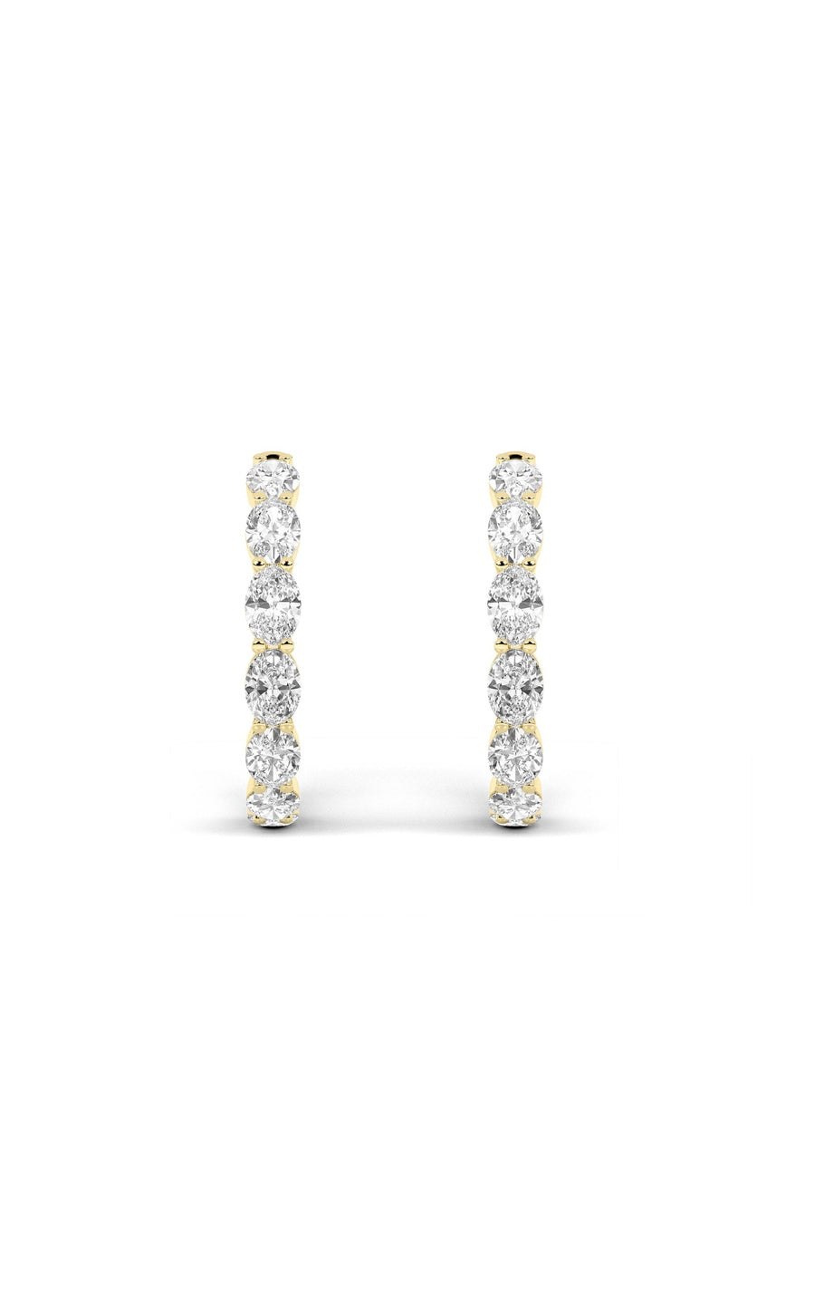 8Cttw Oval Shaped Lab Grown Diamond Inside Out Hoop Earrings in 14K Gold (F/VS)