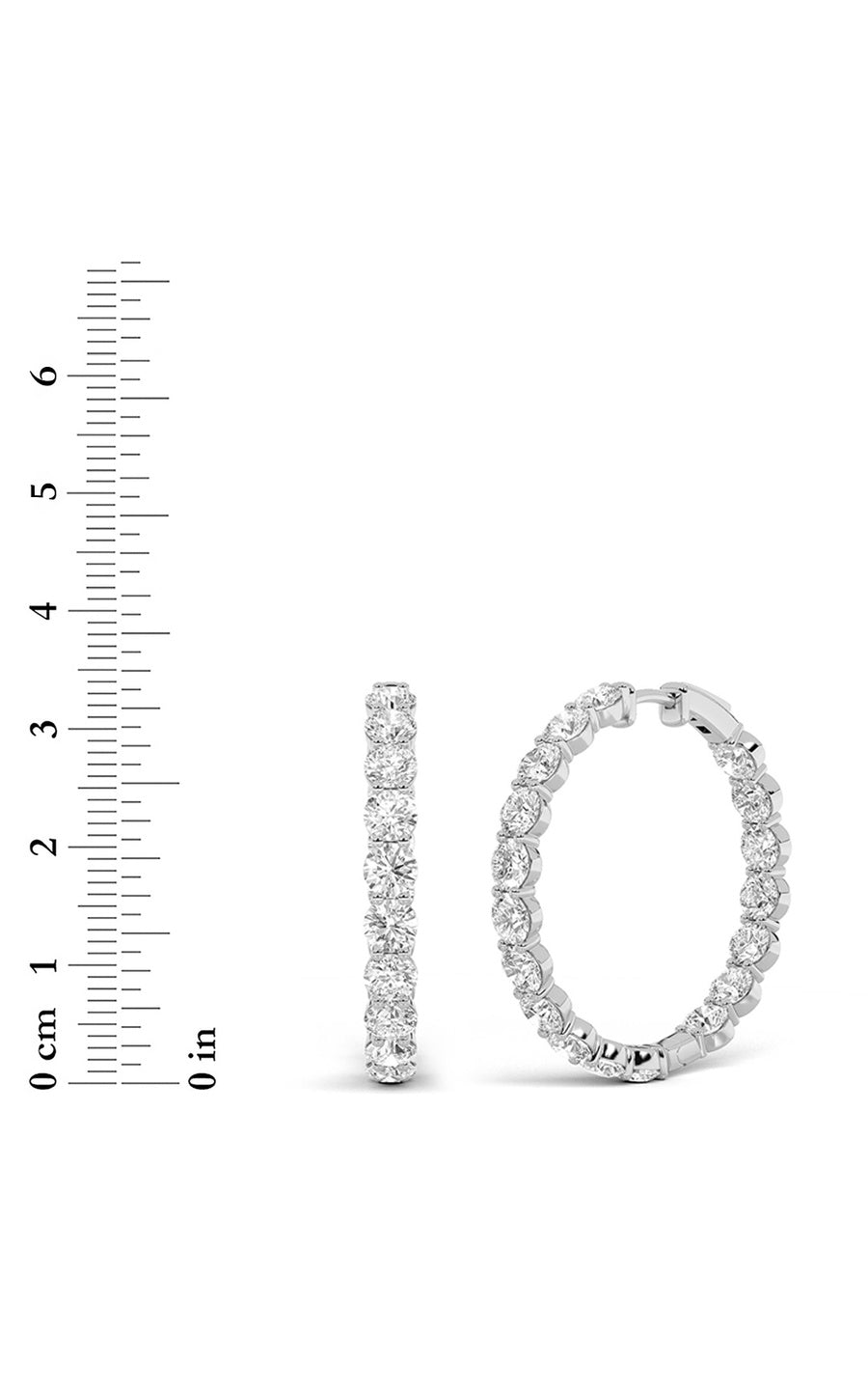 10Cttw Round Shaped Lab Grown Diamond Inside Out Hoop Earrings in 14K Gold (F/VS)