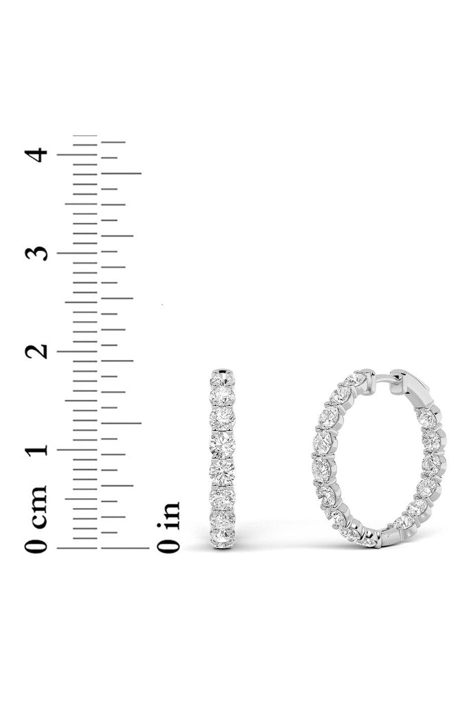 5Cttw Round Shaped Lab Grown Diamond Inside Out Hoop Earrings in 14K Gold (F/VS)
