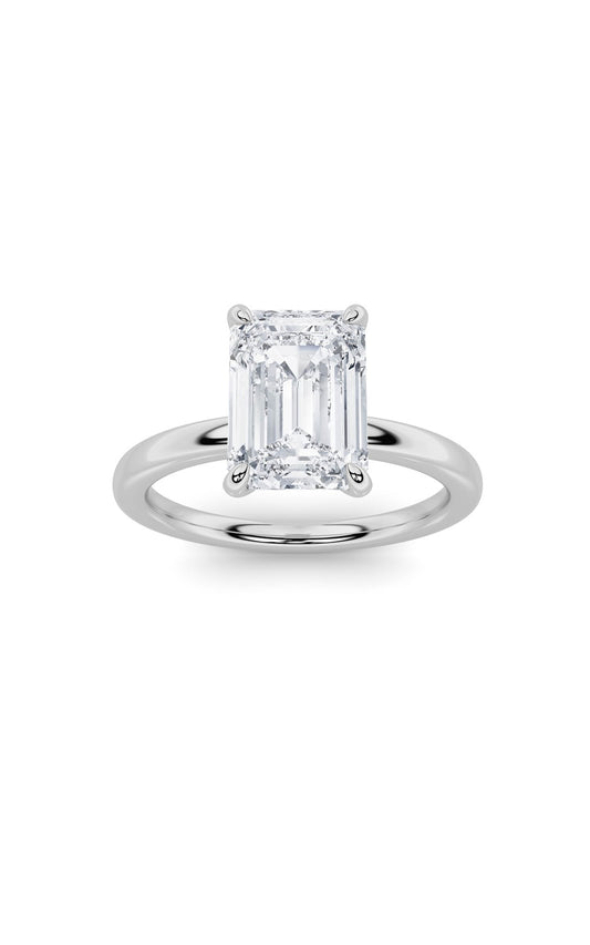 1Cttw Emerald Shaped Lab Grown Diamond Classic Solitaire Ring in 14K Gold (F/VS)