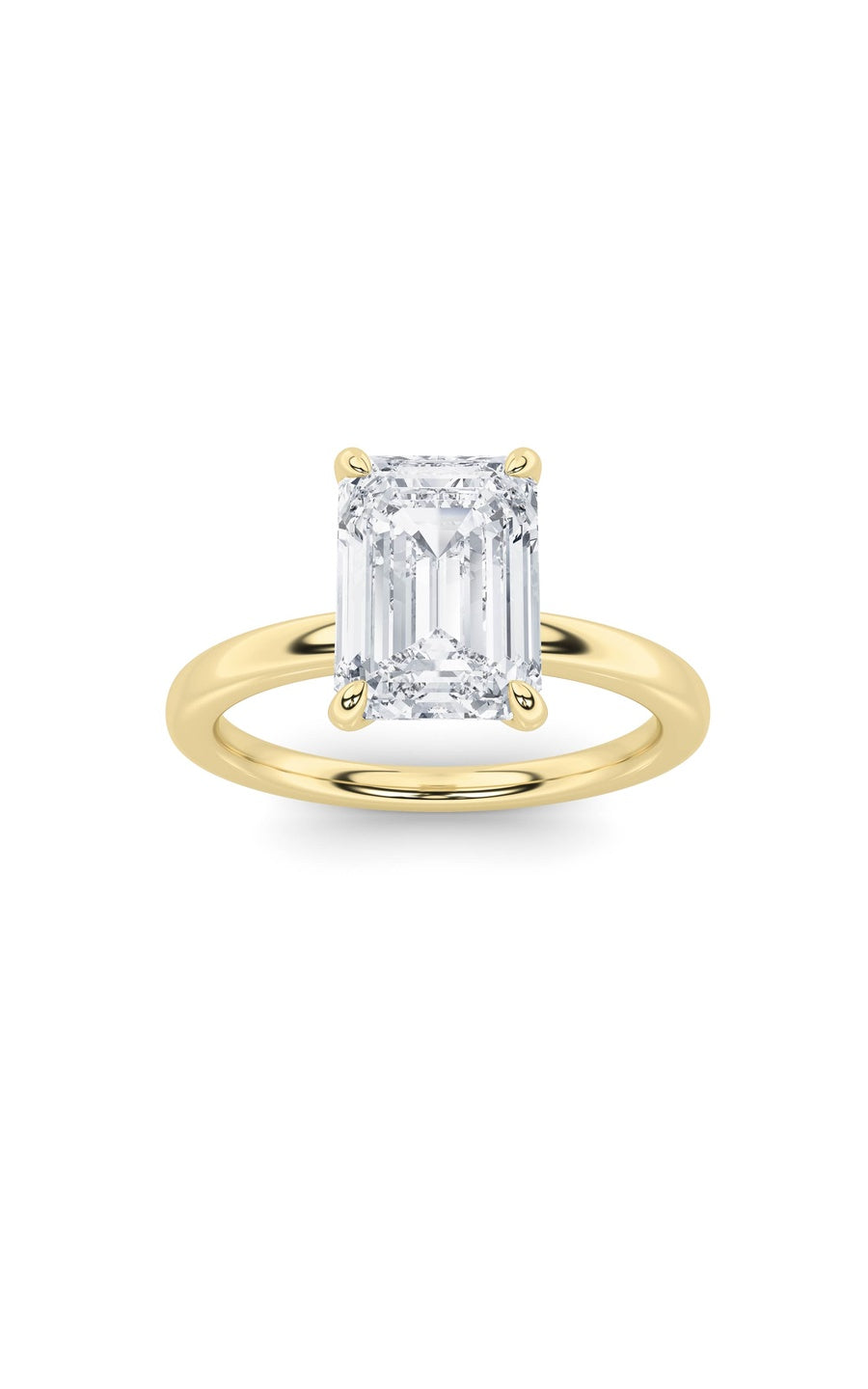 1.5Cttw Emerald Shaped Lab Grown Diamond Classic Solitaire Ring in 14K Gold (F/VS)