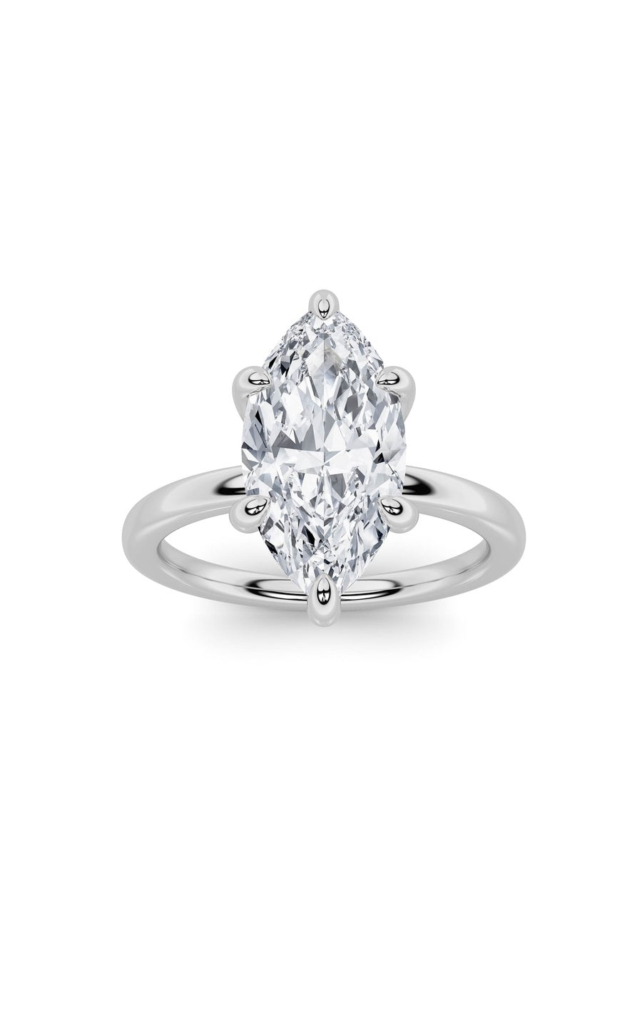 1Cttw Marquise Shaped Lab Grown Diamond Classic Solitaire Ring in 14K Gold (F/VS)