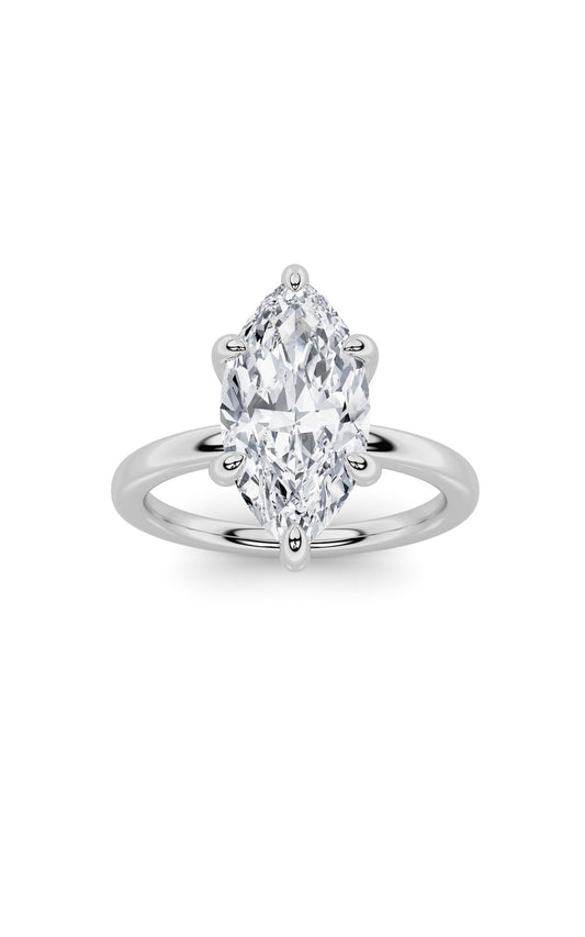 1.5Cttw Marquise Shaped Lab Grown Diamond ClassicSolitaire Ring in 14K Gold (F/VS)
