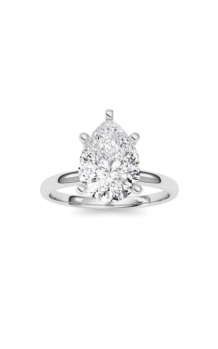 2Cttw Pear Shaped Lab Grown Diamond Classic Solitaire Ring in 14K Gold (F/VS)