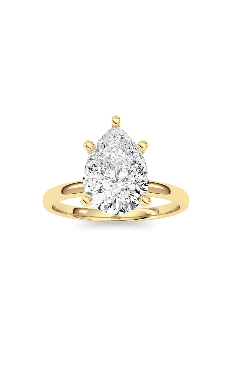 2Cttw Pear Shaped Lab Grown Diamond Classic Solitaire Ring in 14K Gold (F/VS)