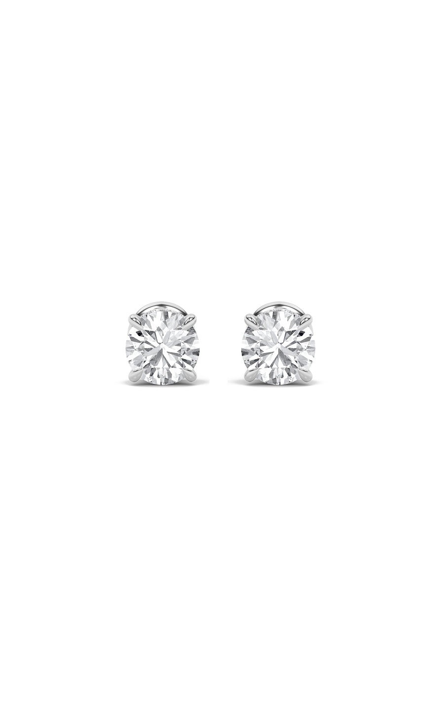 2Cttw Round Shaped Lab Grown Diamond (F/VS) HiddenHalo Stud Earrings in 14K Gold