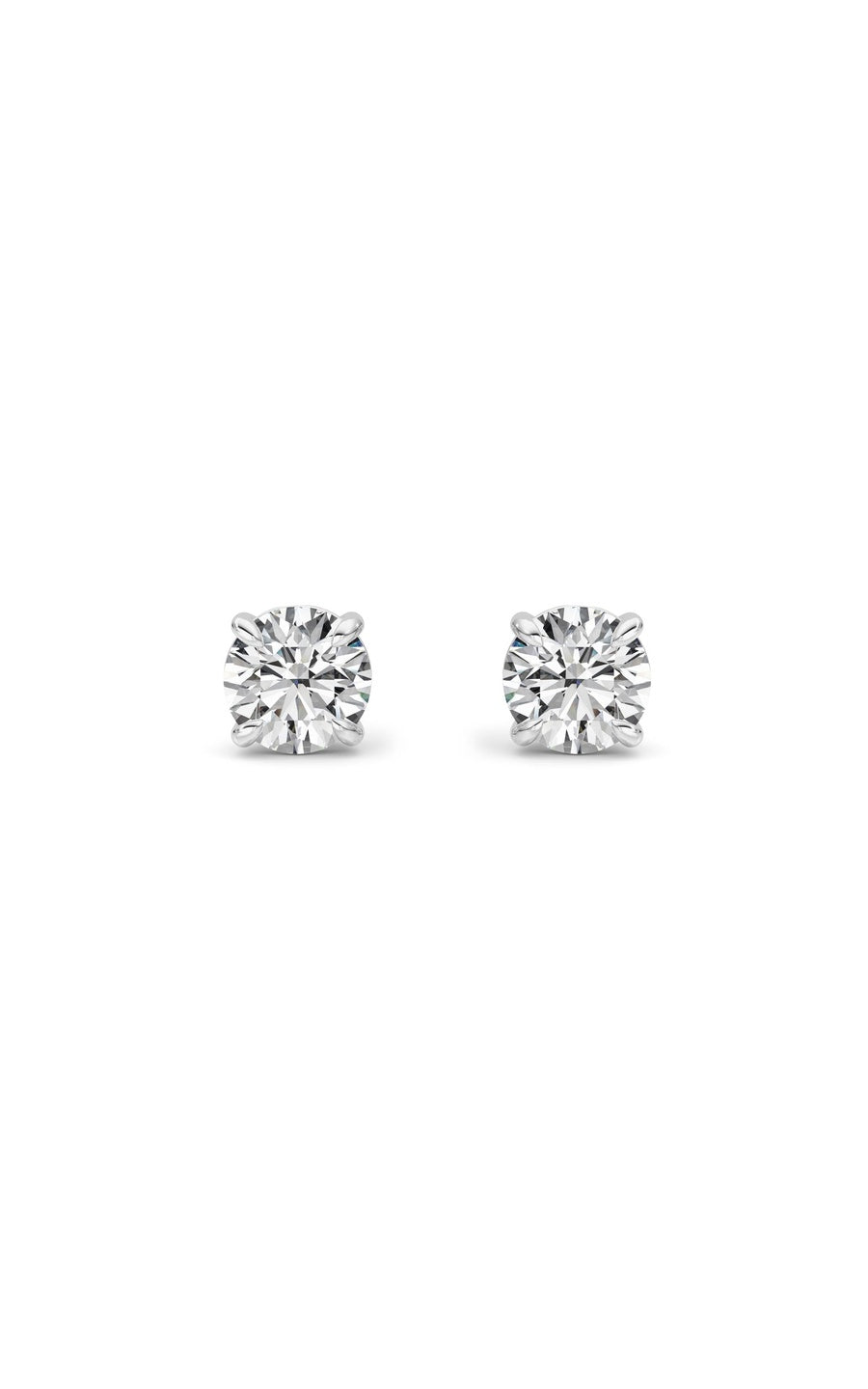 3Cttw Round Shaped Lab Grown Diamond 4 Prong StudEarrings in 14K Gold (G/VS)