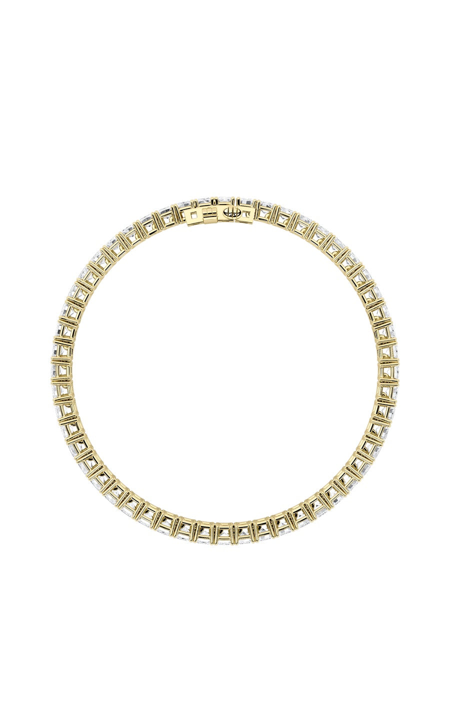 10Cttw Emerald Shaped Lab Grown Diamond (F/VS) Bracelet in 14K Gold