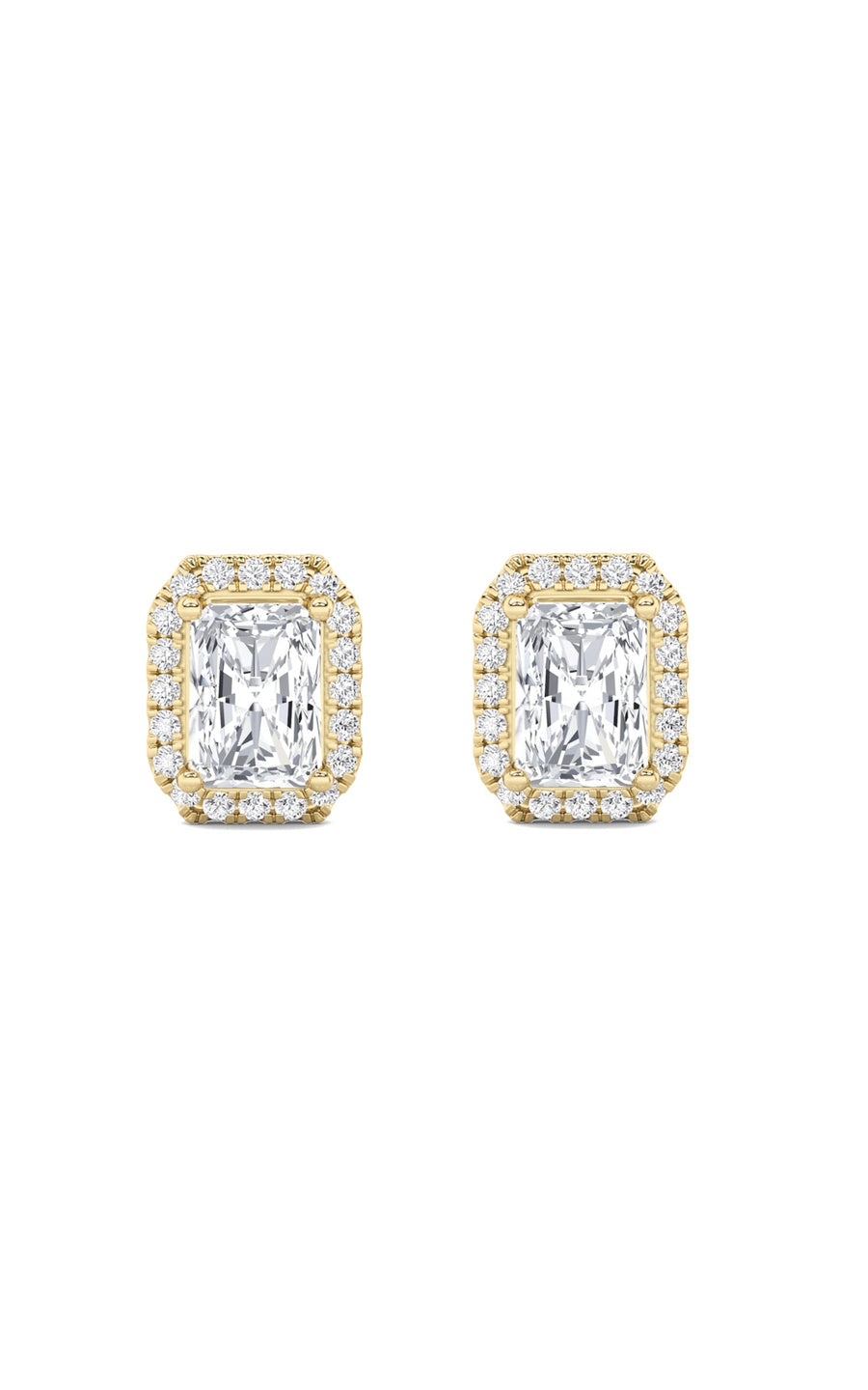 2Cttw Radiant Shaped Lab Grown Diamond (F/VS) Earrings in 14K Gold