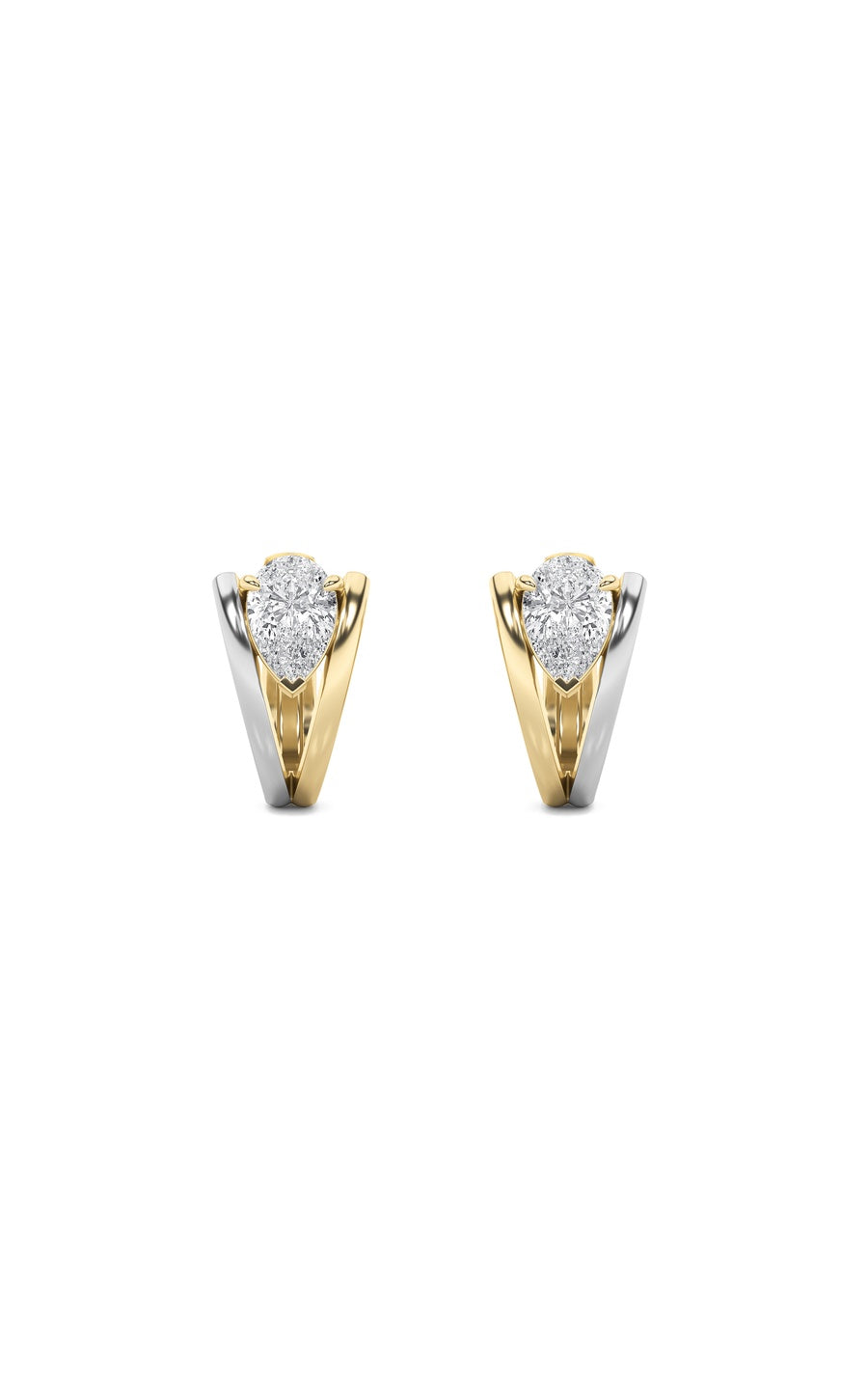 1.5Cttw Pear Shaped Lab Grown Diamond (F/VVS) Fashion Earrings in 14K Gold