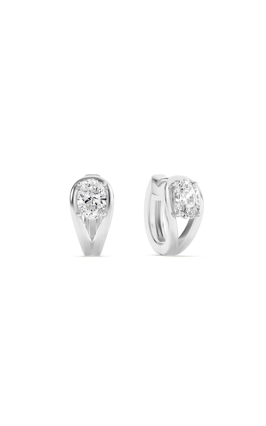 1.5Cttw Oval Shaped Lab Grown Diamond (F/VS) Fashion Earrings in 14K Gold