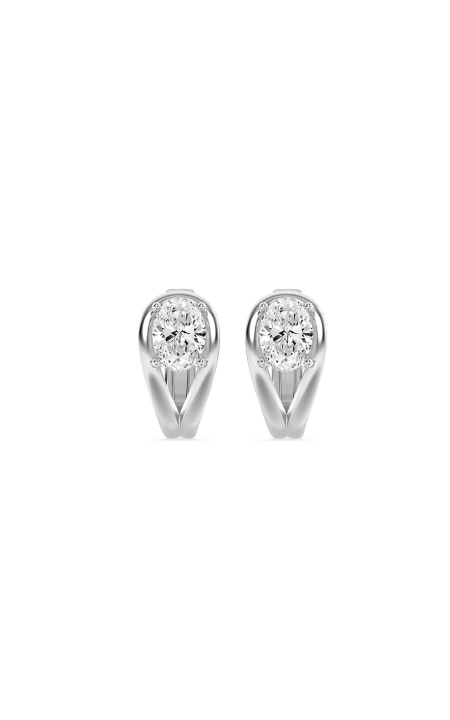1.5Cttw Oval Shaped Lab Grown Diamond (F/VS) Fashion Earrings in 14K Gold