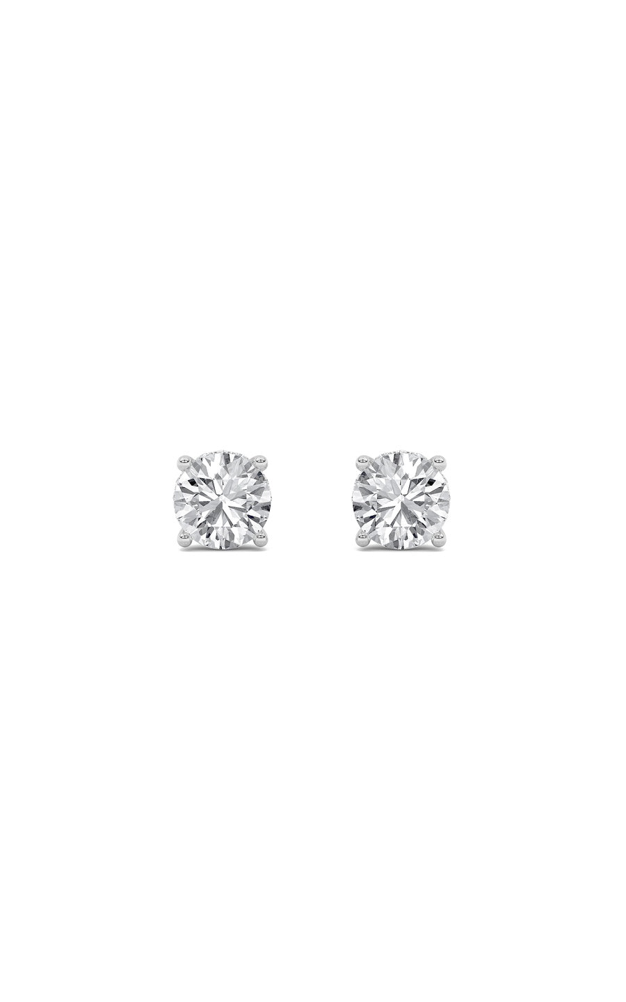 3Cttw Round Shaped Lab Grown Diamond (F/VS) HiddenHalo Stud Earrings in 14K Gold