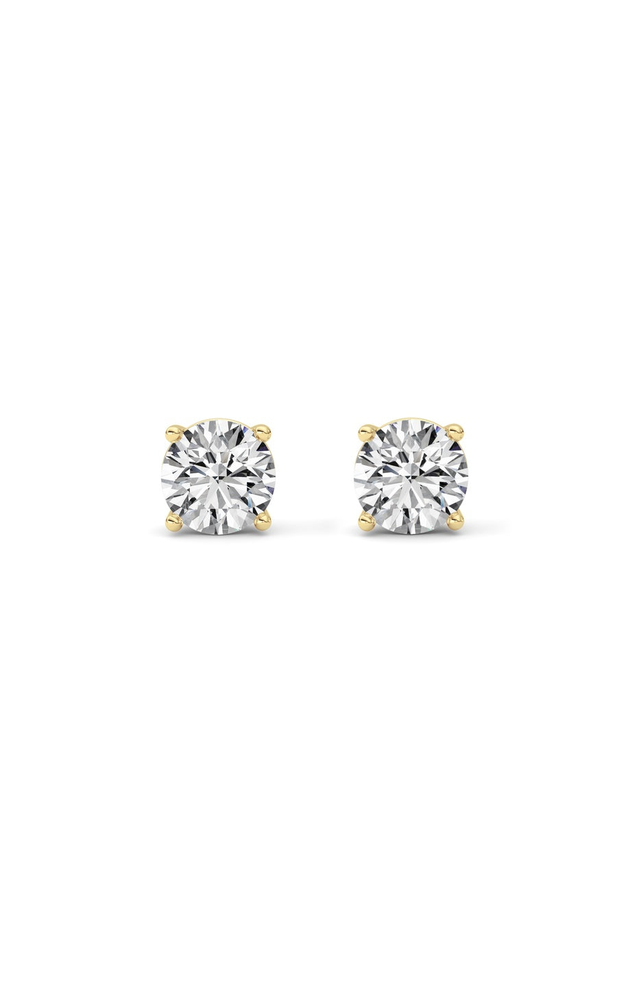 4Cttw Round Shaped Lab Grown Diamond (G/VS) Stud Earrings in 14K White Gold