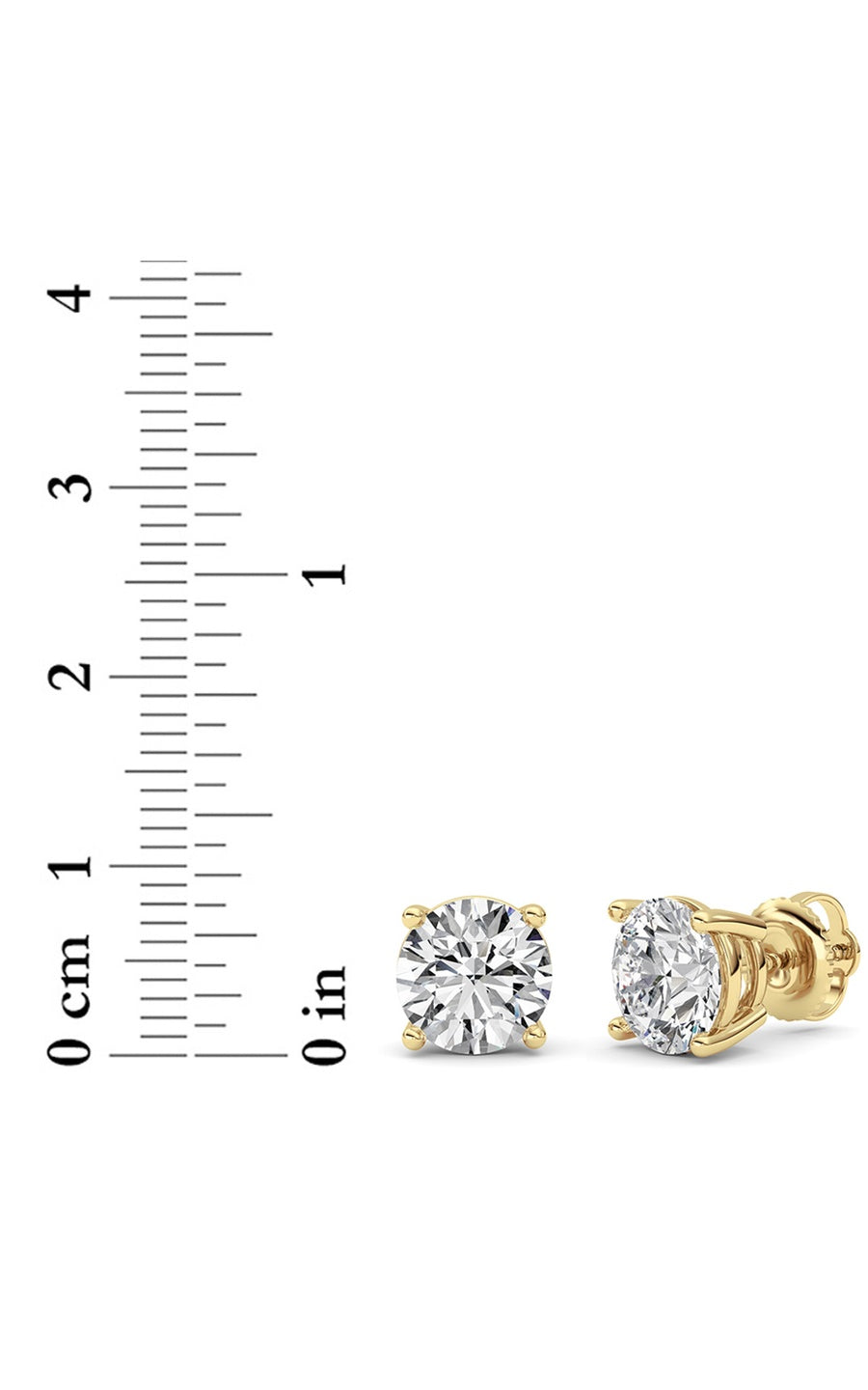 4CTW Round Shaped Lab Grown Diamond (G/VS) Stud Earrings in 14K White Gold