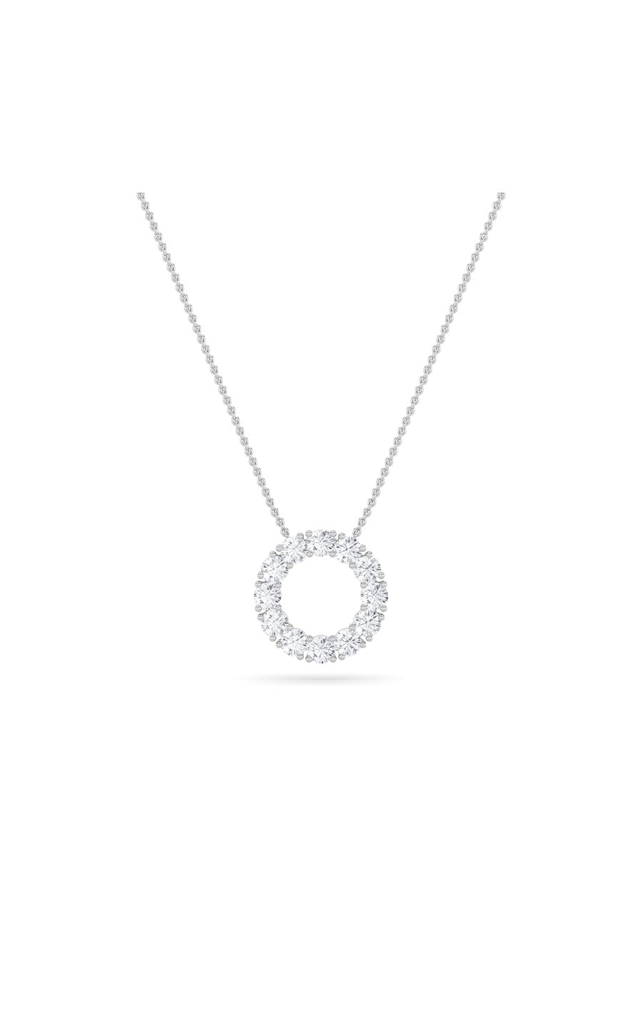 2Cttw Round Shaped Lab Grown Diamond (F/VS) CirclePendant in 14K Gold