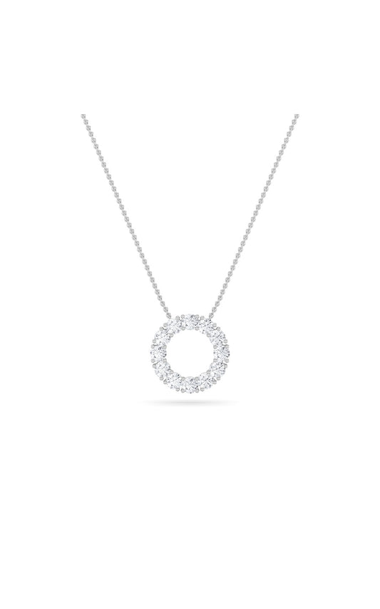 2Cttw Round Shaped Lab Grown Diamond (F/VS) CirclePendant in 14K Gold