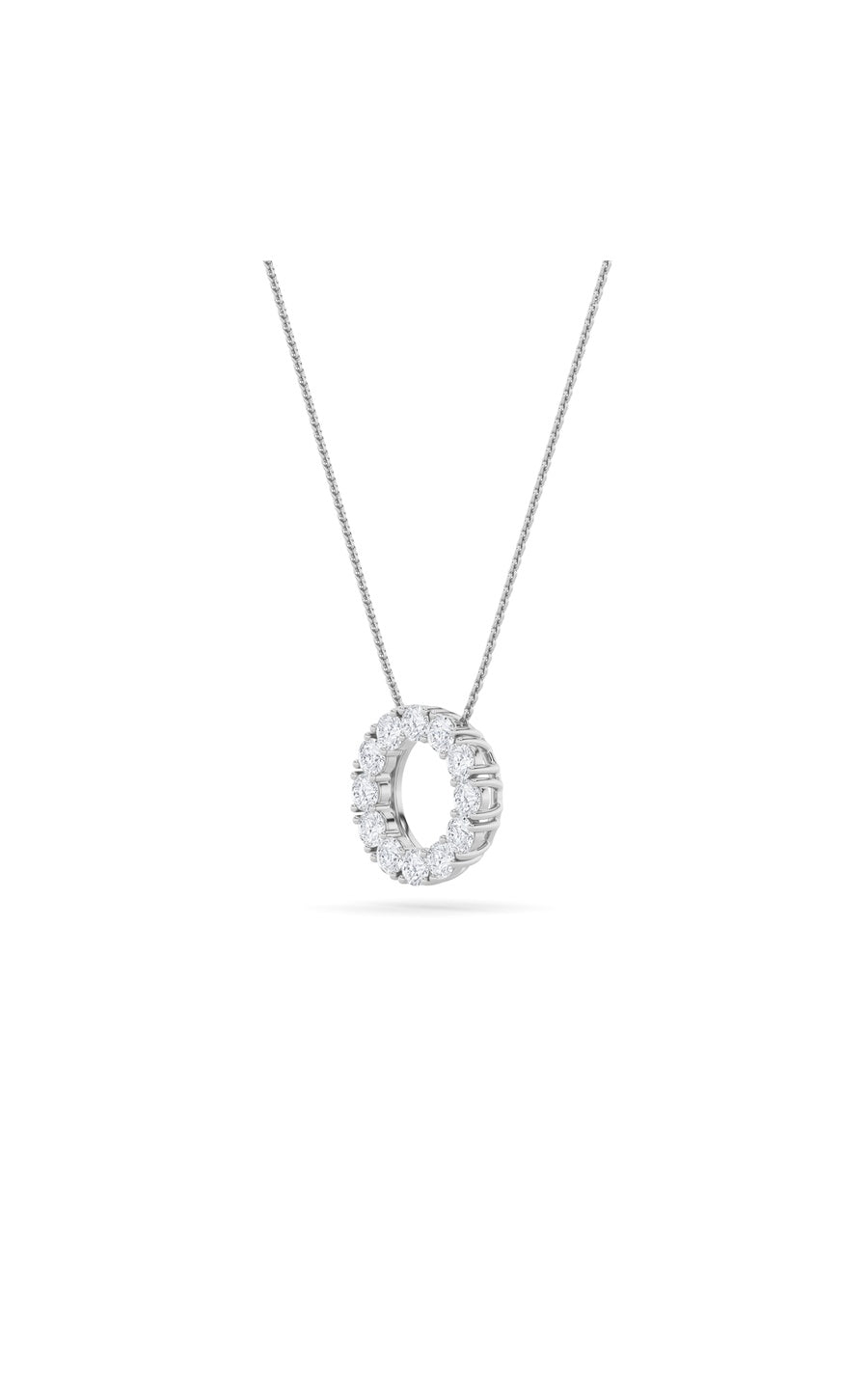 2Cttw Round Shaped Lab Grown Diamond (F/VS) CirclePendant in 14K Gold