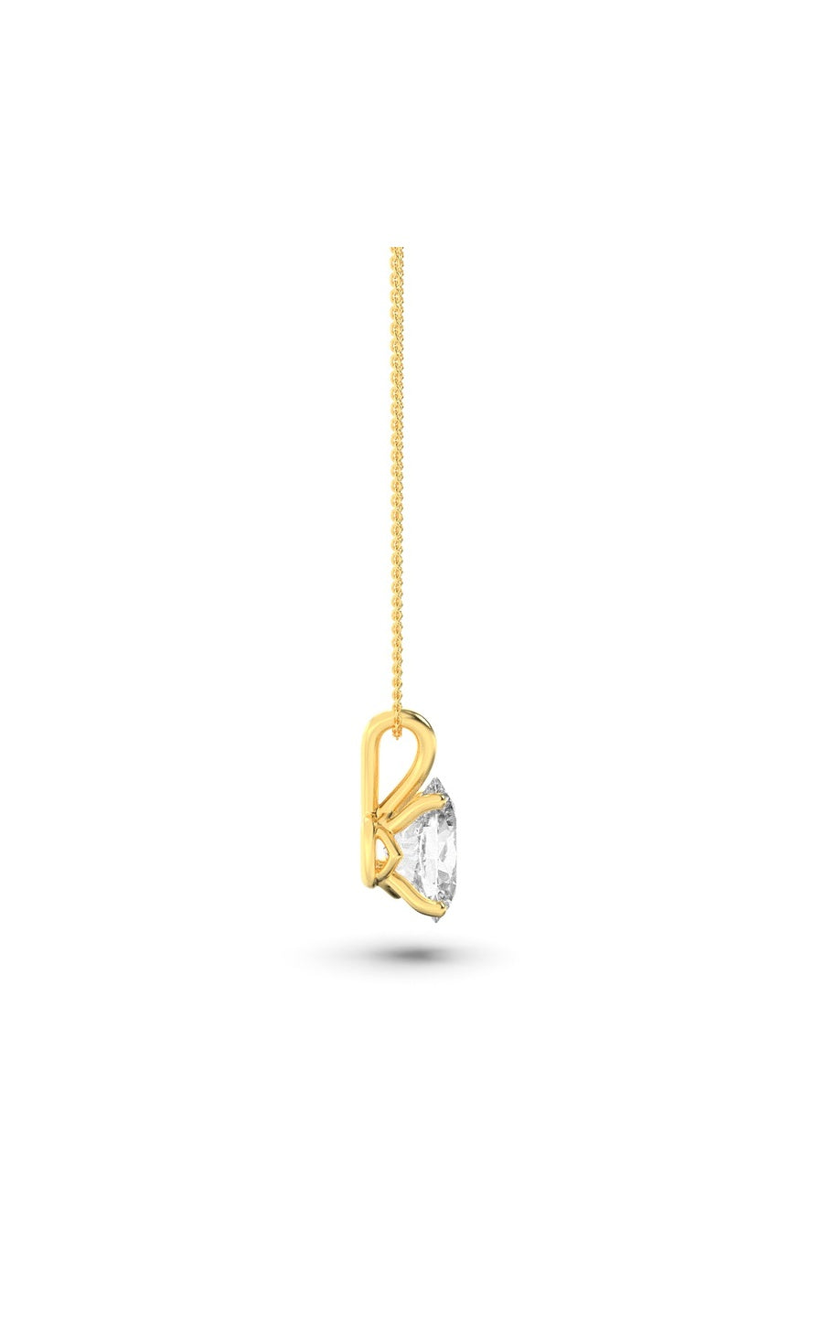 1Cttw Oval Shaped Lab Grown Diamond (F/VS) Split Bale Solitaire Pendant in 14K Gold