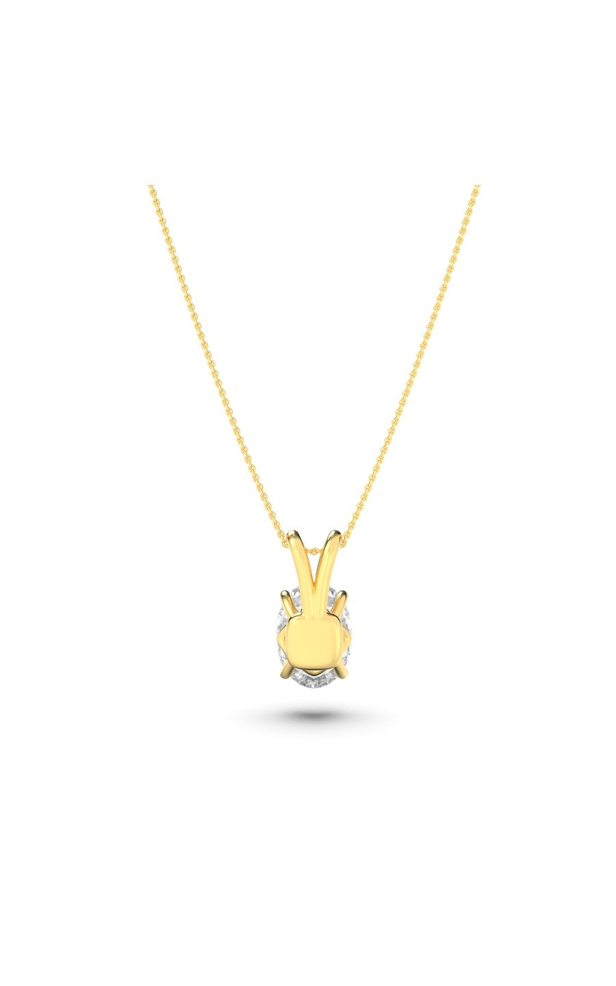 1Cttw Oval Shaped Lab Grown Diamond (F/VS) Split Bale Solitaire Pendant in 14K Gold