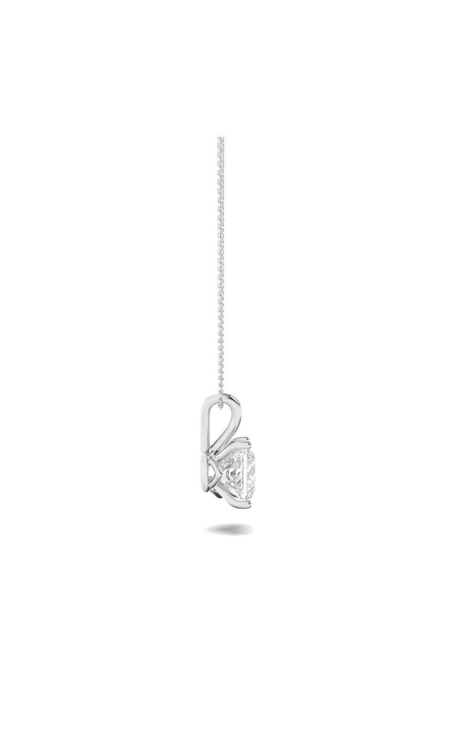 2Cttw Princess Shaped Lab Grown Diamond (F/VS) Split Bale Solitaire Pendant in 14K Gold