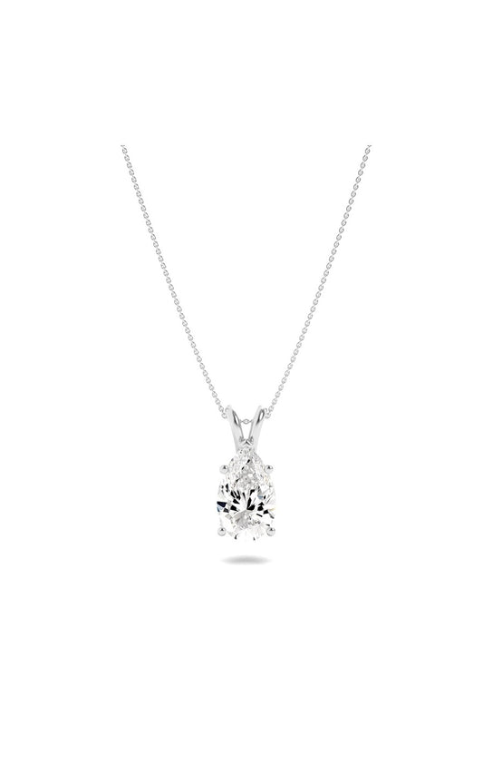 1Cttw Pear Shaped Lab Grown Diamond (F/VS) Split Bale Solitaire Pendant in 14K Gold