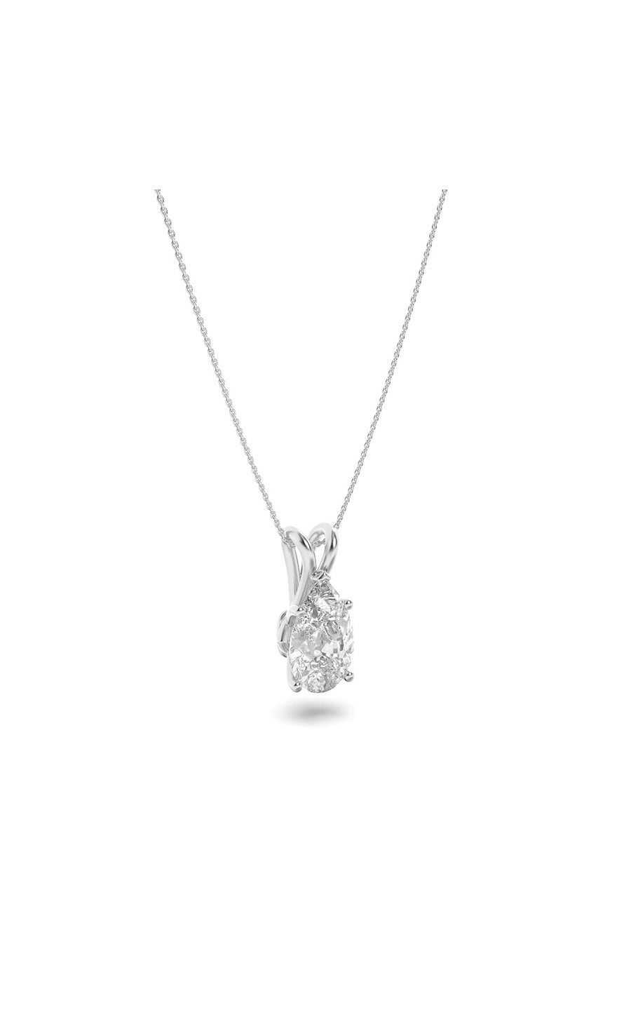 1Cttw Pear Shaped Lab Grown Diamond (F/VS) Split Bale Solitaire Pendant in 14K Gold