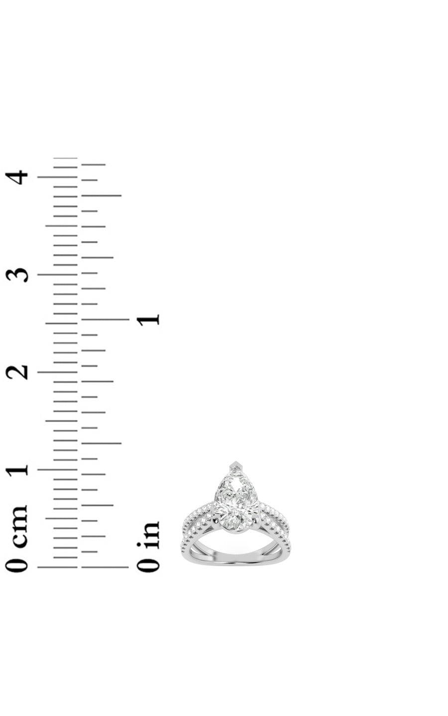 2Cttw Pear Shaped Lab Grown Diamond (F/VS) Cross Shank Accented Engagement Ring in 14K Gold