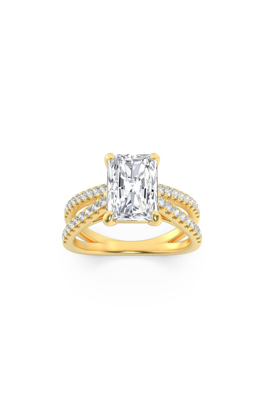 2Cttw Radiant Shaped Lab Grown Diamond (F/VS) Engagement Ring in 14K Gold