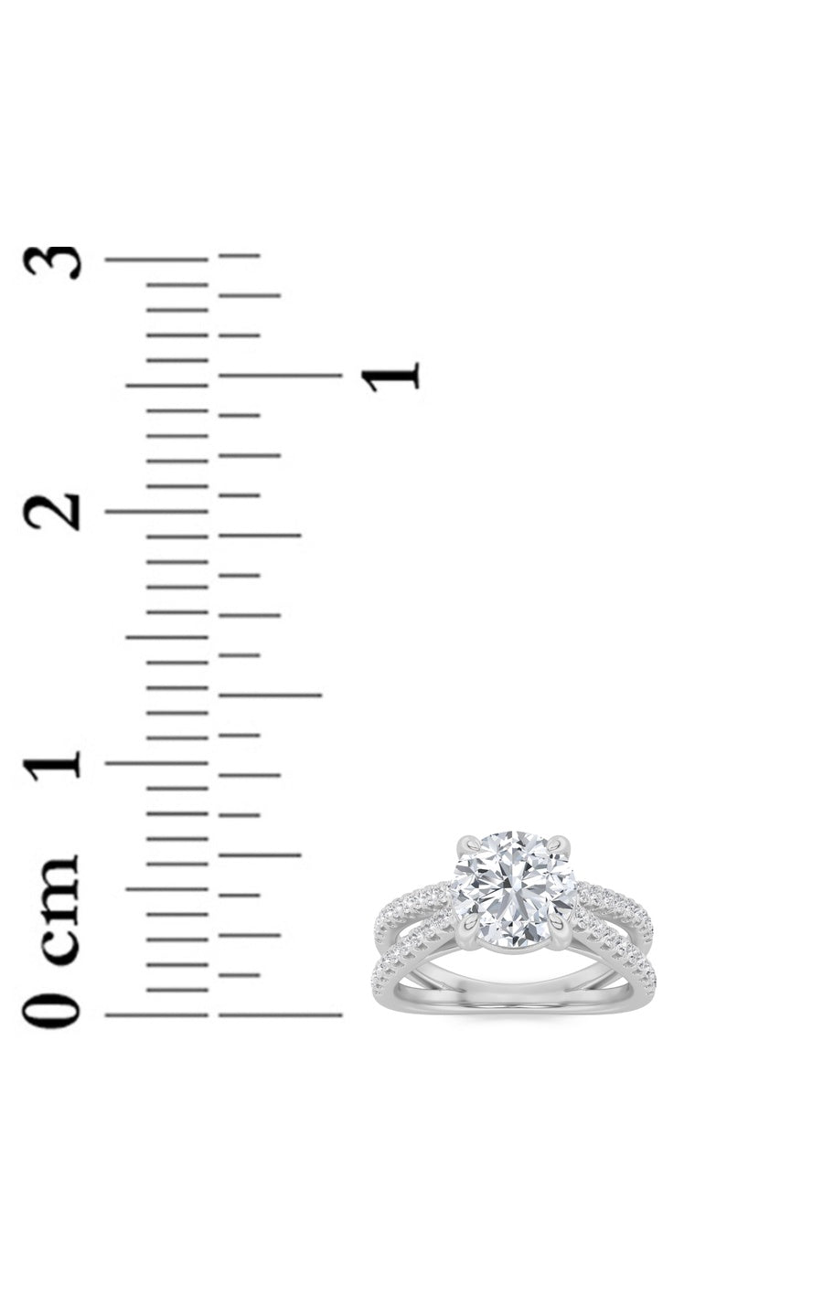 2Cttw Round Shaped Lab Grown Diamond (F/VS) CrossShank Accented Engagement Ring in 14K Gold