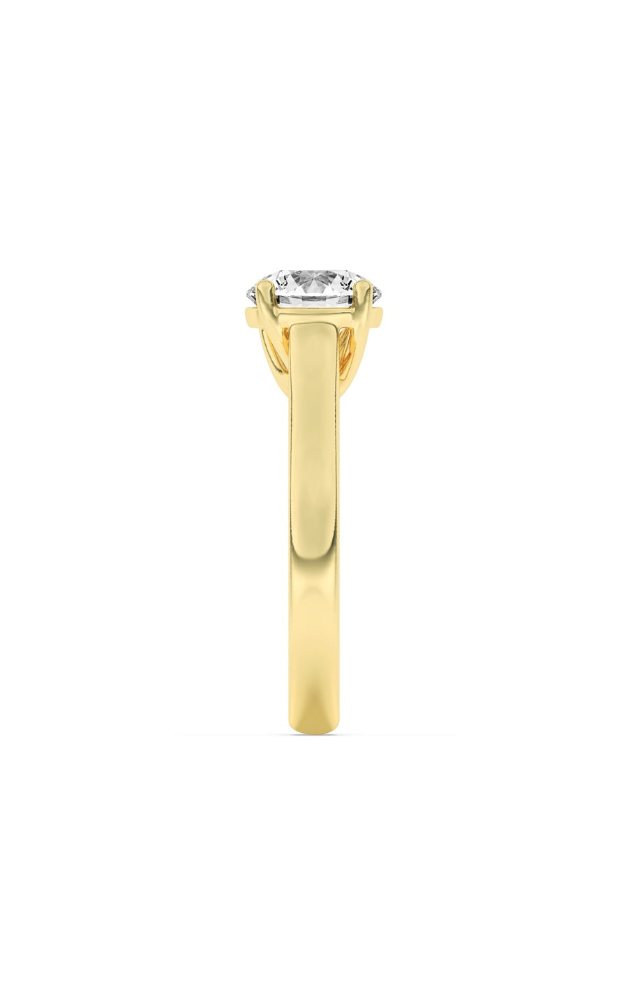 2Cttw Round Shaped Lab Grown Diamond (F/VS) PlainCathedral Trellis Shank Solitaire Engagement Ringin 14K Gold