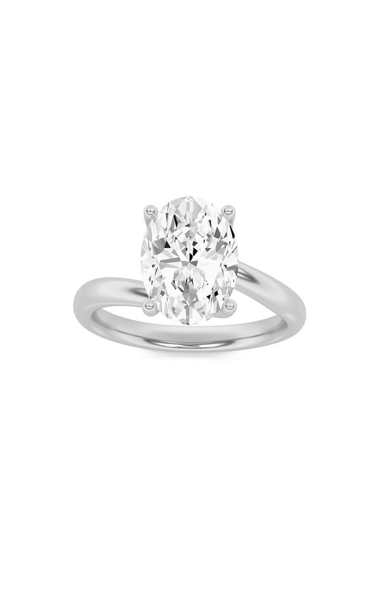 2Cttw Oval Shaped Lab Grown Diamond (F/VS) BypassShank Engagement Ring in 14K Gold