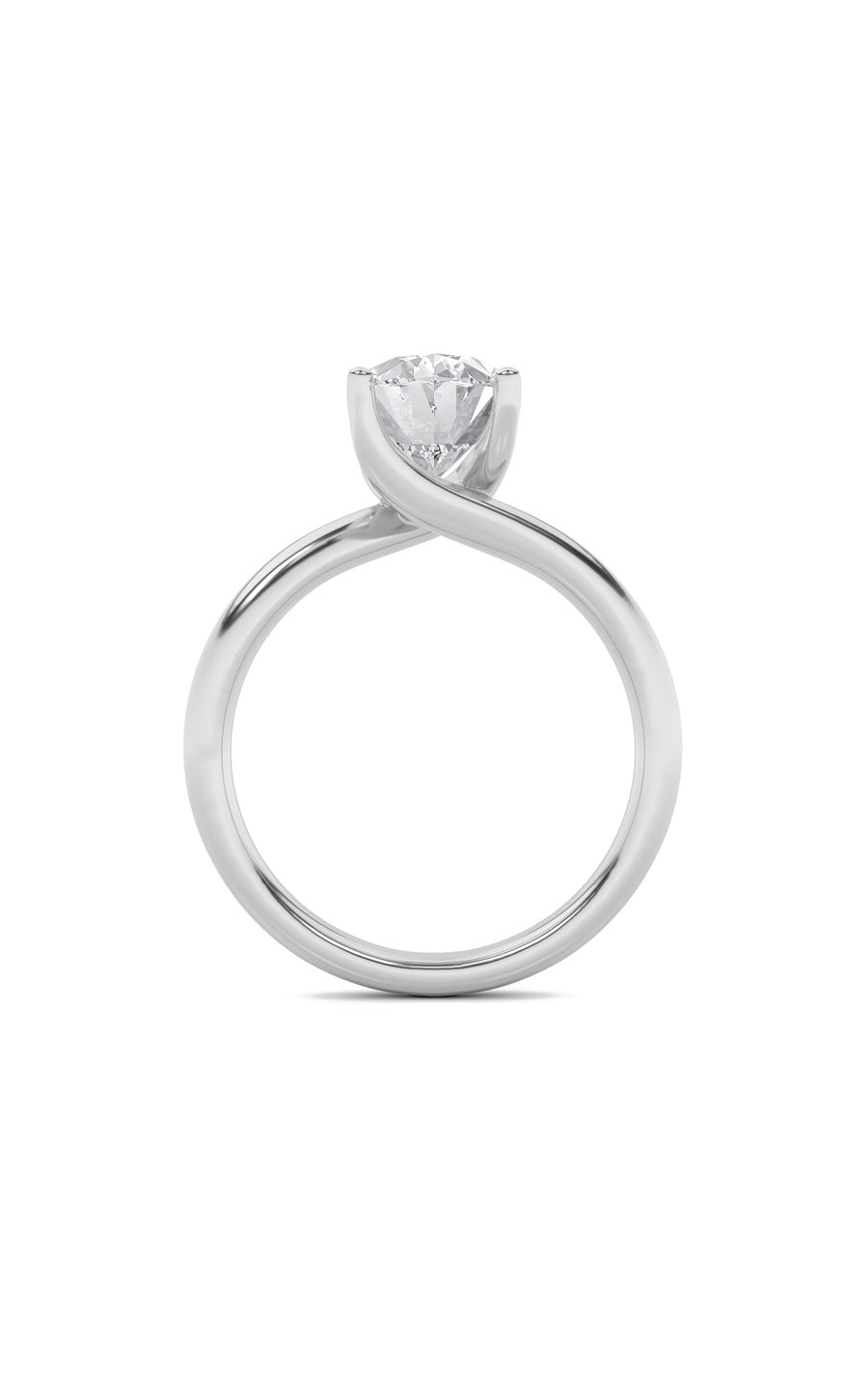2Cttw Oval Shaped Lab Grown Diamond (F/VS) BypassShank Engagement Ring in 14K Gold